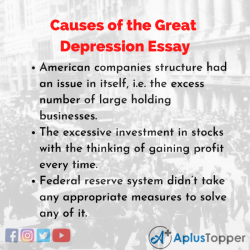 Essay about the great depression