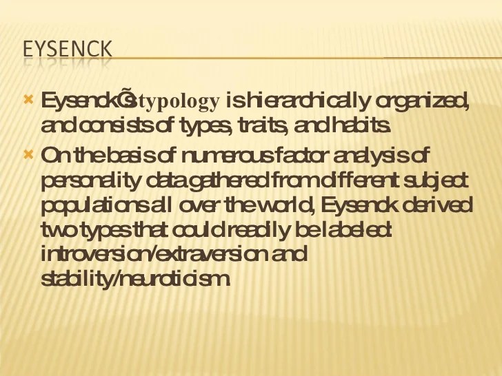 Eysenck hierarchial